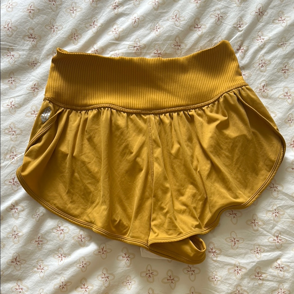 Women's Athletic Shorts in Mustard Yellow